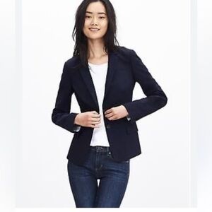 Banana Republic Navy Lightweight Two-Button Suit Blazer 6P